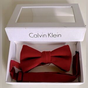 Calvin Klein Red Velvet Pre-Tied Bow Tie - LIKE NEW